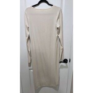 Abound Womens Beige Ribbed Long Sleeve Midi Dress